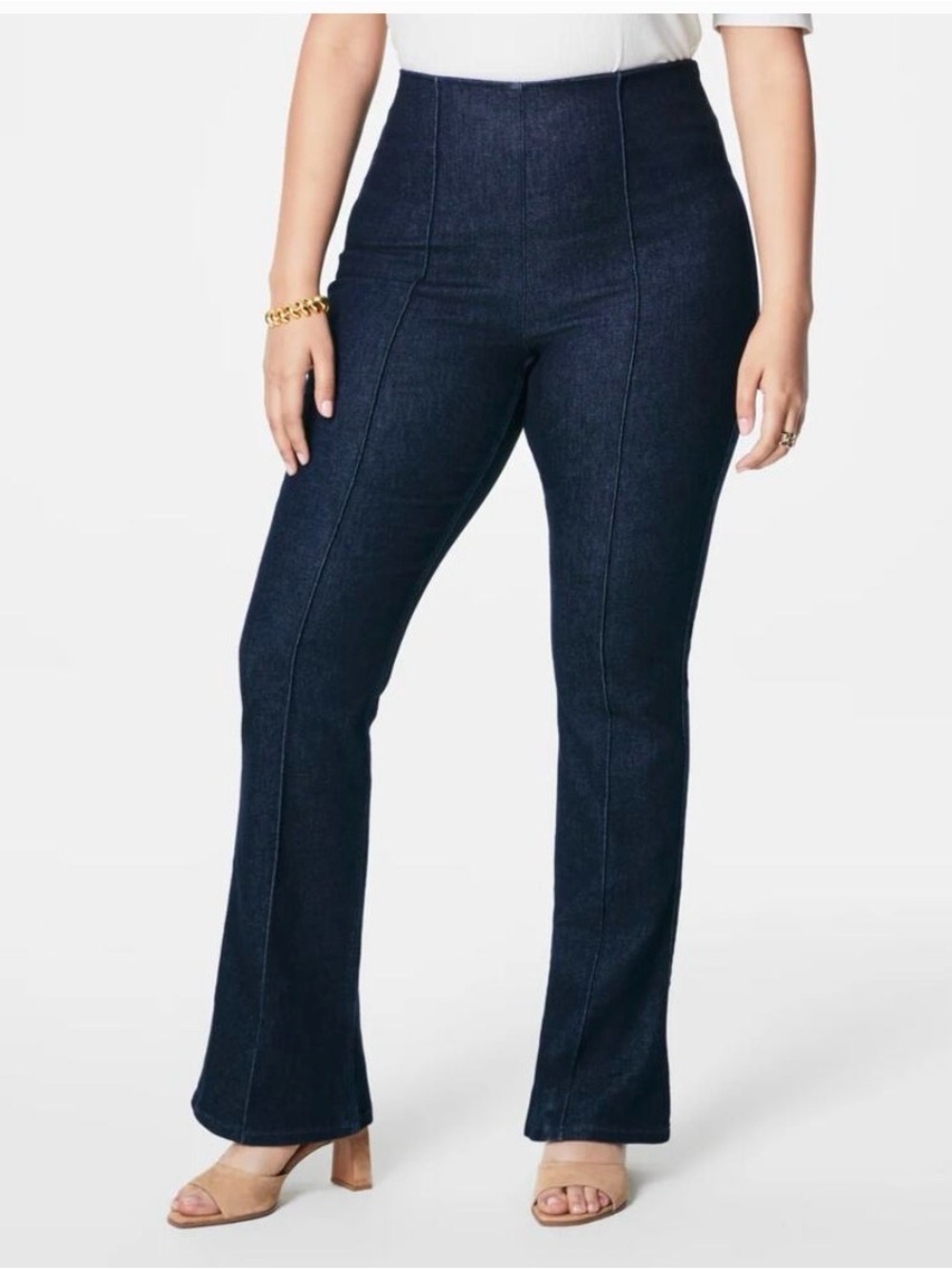 SPANX High-Waist Dark Indigo Bootcut Jeans